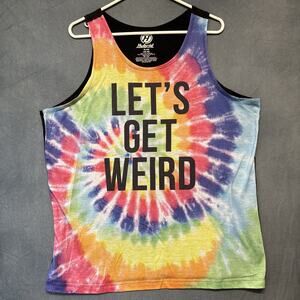Hybrid Lets Get Weird Tie Dye Tank Top Blockcore Hippie Pothead Colorful Rainbow